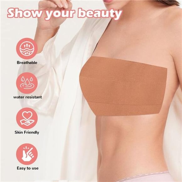 Boob Tape Kit for Large Breast Lift, 2 Pcs Nipple Covers & Breathable Body - Picture 7 of 9